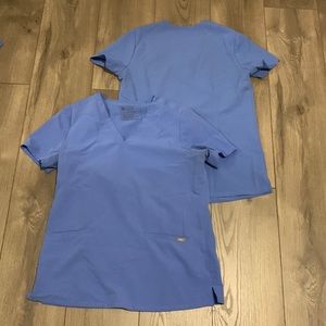 BUNDLE FIGS Ceil Blue Scrub Tops